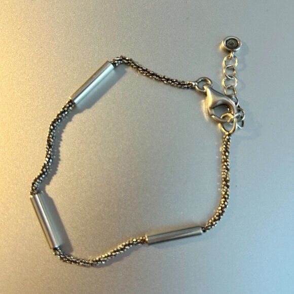 Silpada "Retire" Water's Edge bracelet with twisted chain and smooth barrel link - Picture 2 of 4